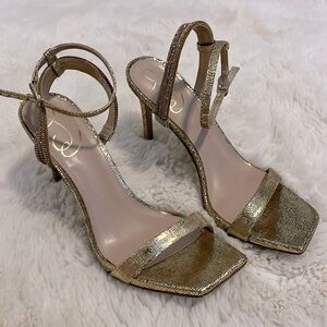 Sam Edelman Gold High Heel Sandals Size 7.5